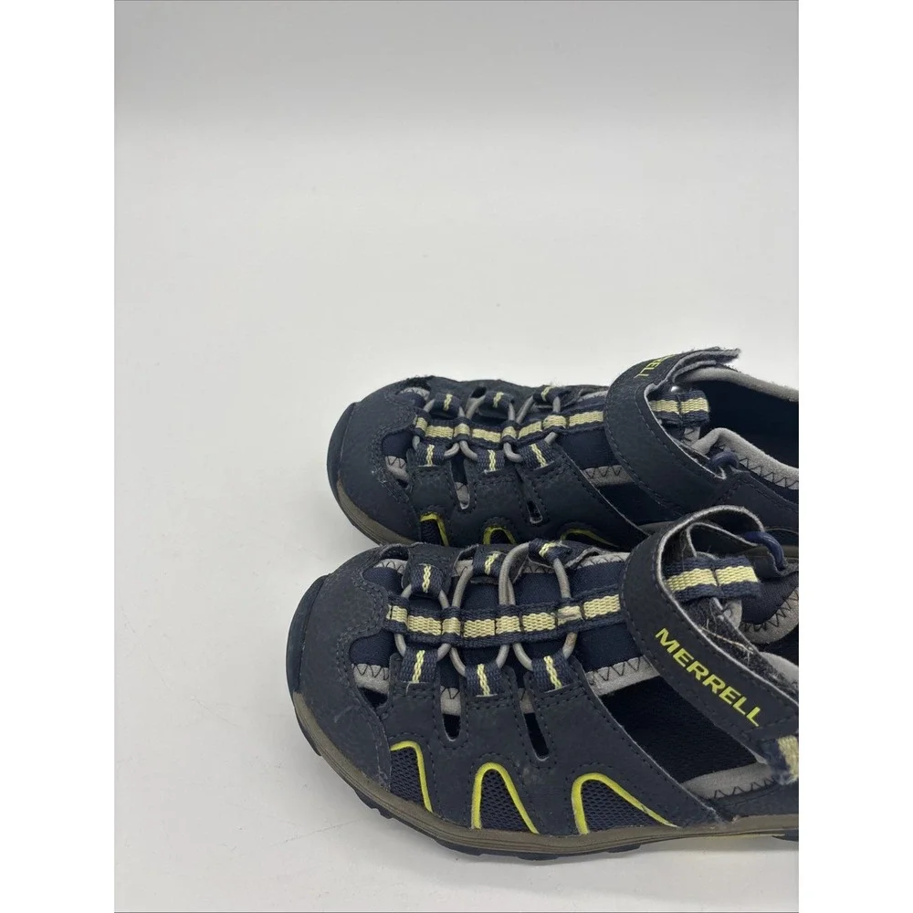 Merrell Hydro Kids Water Sandals Grey Lime Green Size 3 Youth Hiking Shoes